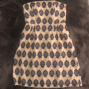 J. Crew Embroidered Strapless Dress
